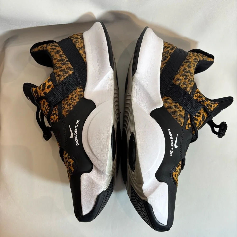 NIKE Sz 9.5 SuperRep Trainers Running Leopard Print Sneakers Bungee Closure - Picture 5 of 11